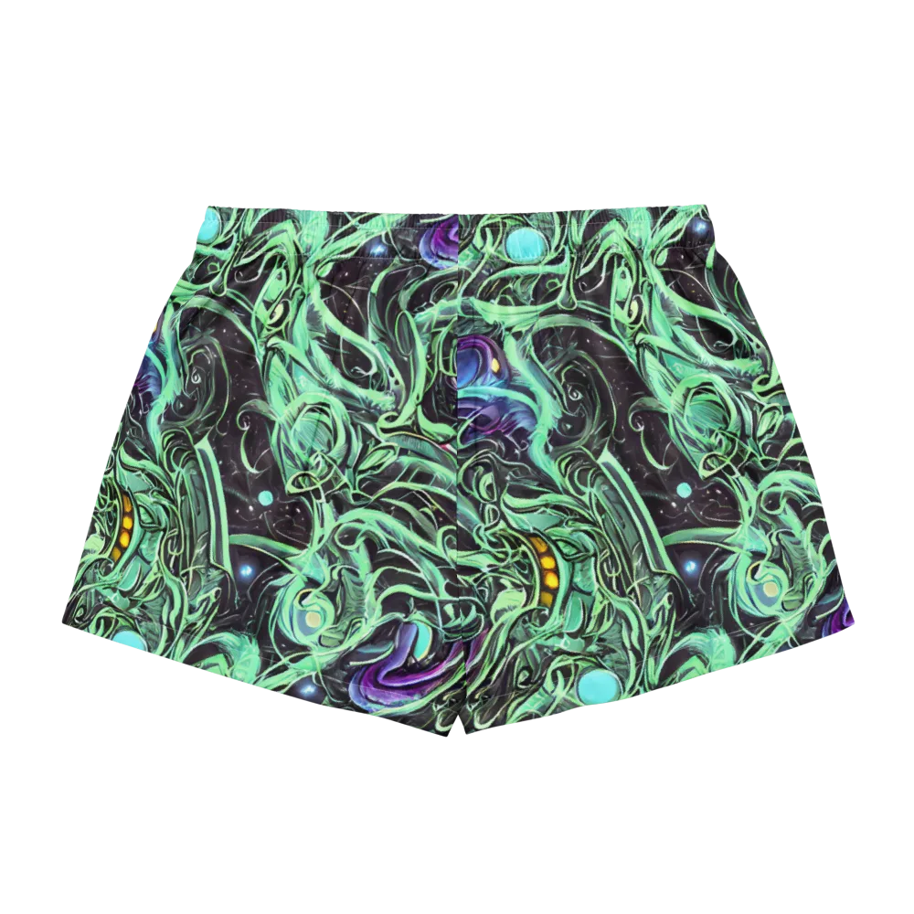 Mint Nebula on Women's Pajama Shorts — Back