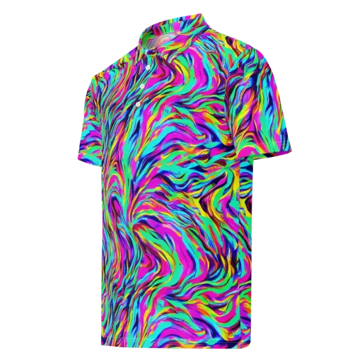 Rainbow Riot on a Men's Slim Fit Polo Shirt