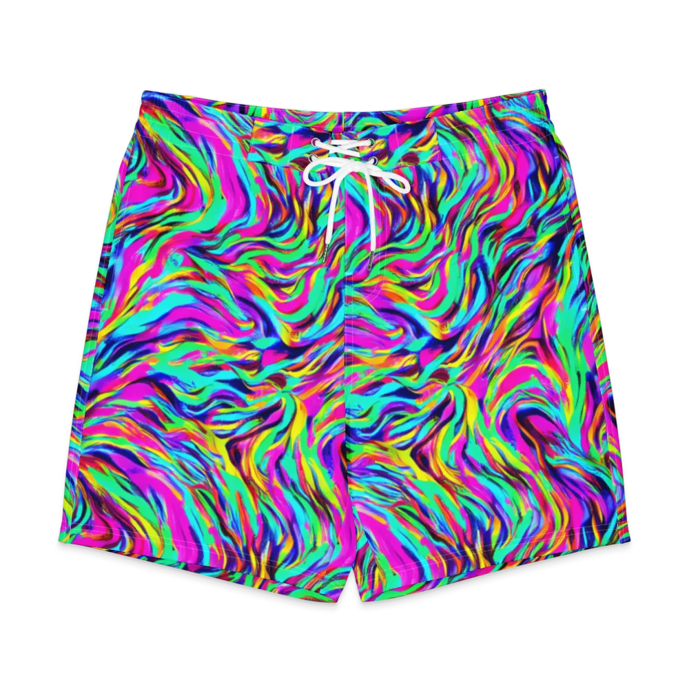 Rainbow Riot on Men's Board Shorts — Front