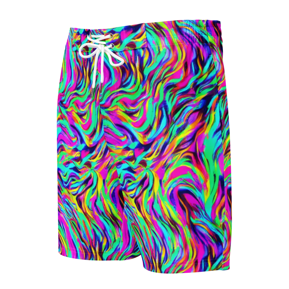 Rainbow Riot on Men's Board Shorts — Front