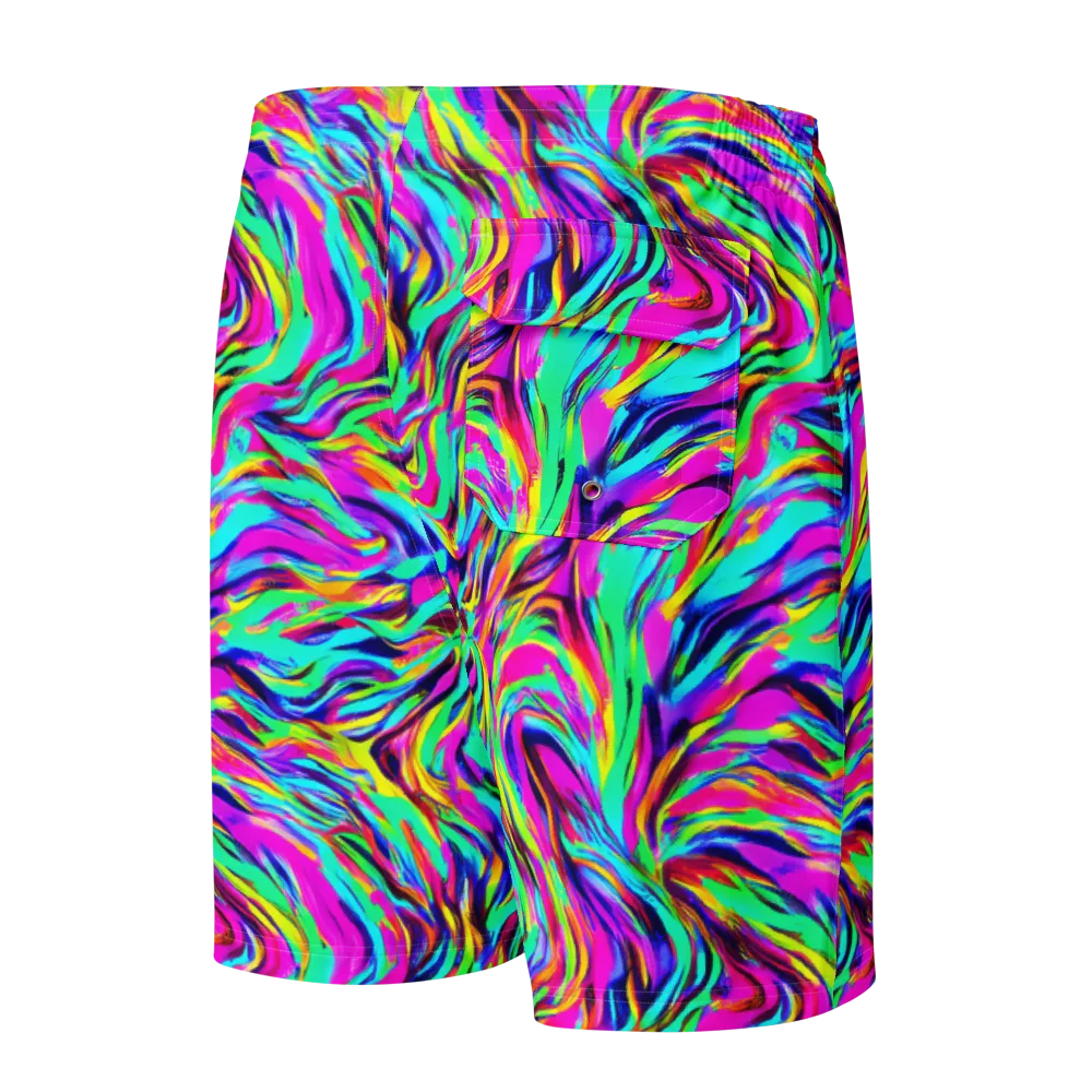 Rainbow Riot on Men's Board Shorts — Back