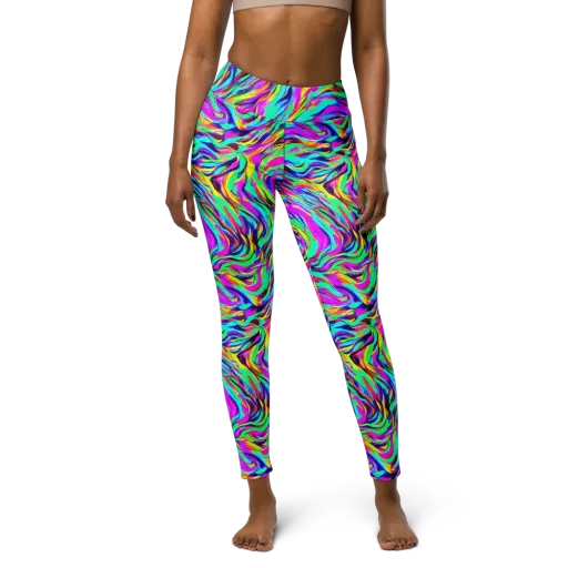 Rainbow Riot on a Yoga Leggings
