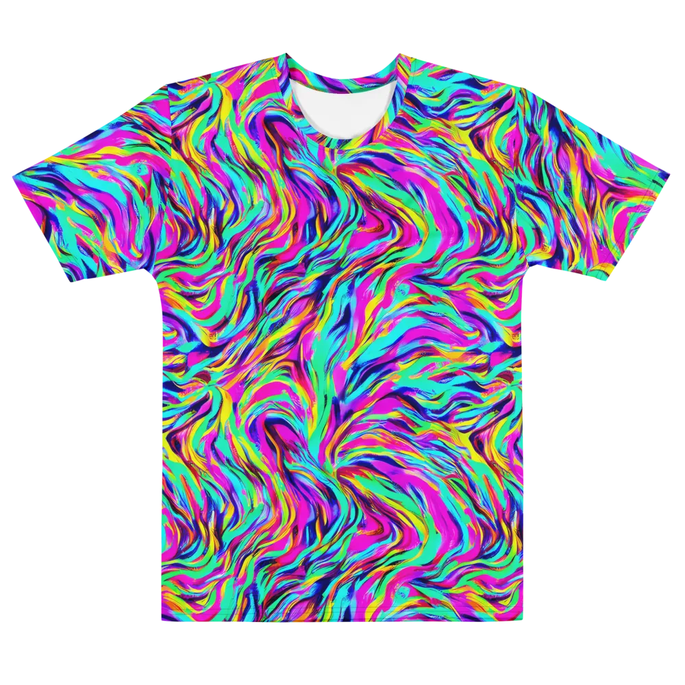 Rainbow Riot on Men's Cotton Crew Neck T-Shirt — Front