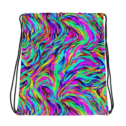 Rainbow Riot on a Drawstring Bag