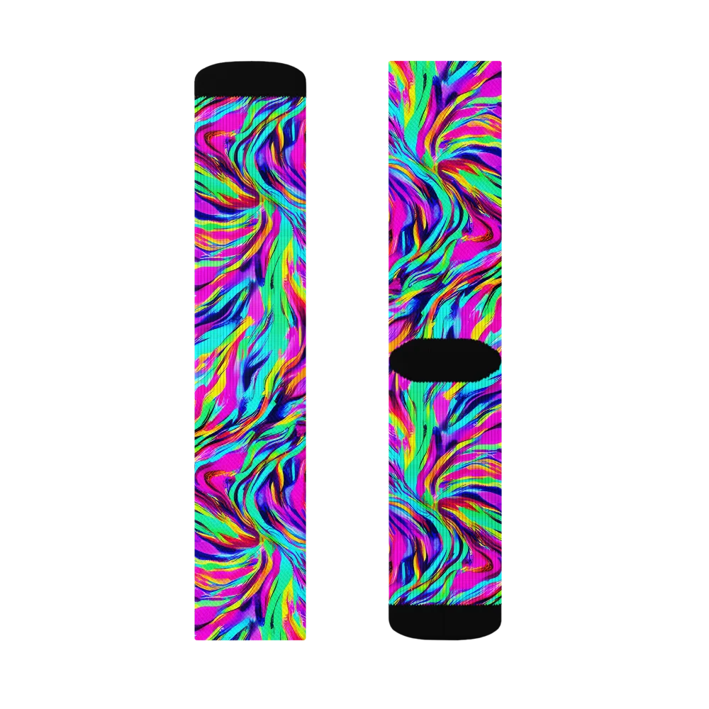 Rainbow Riot on Socks — Right Sock