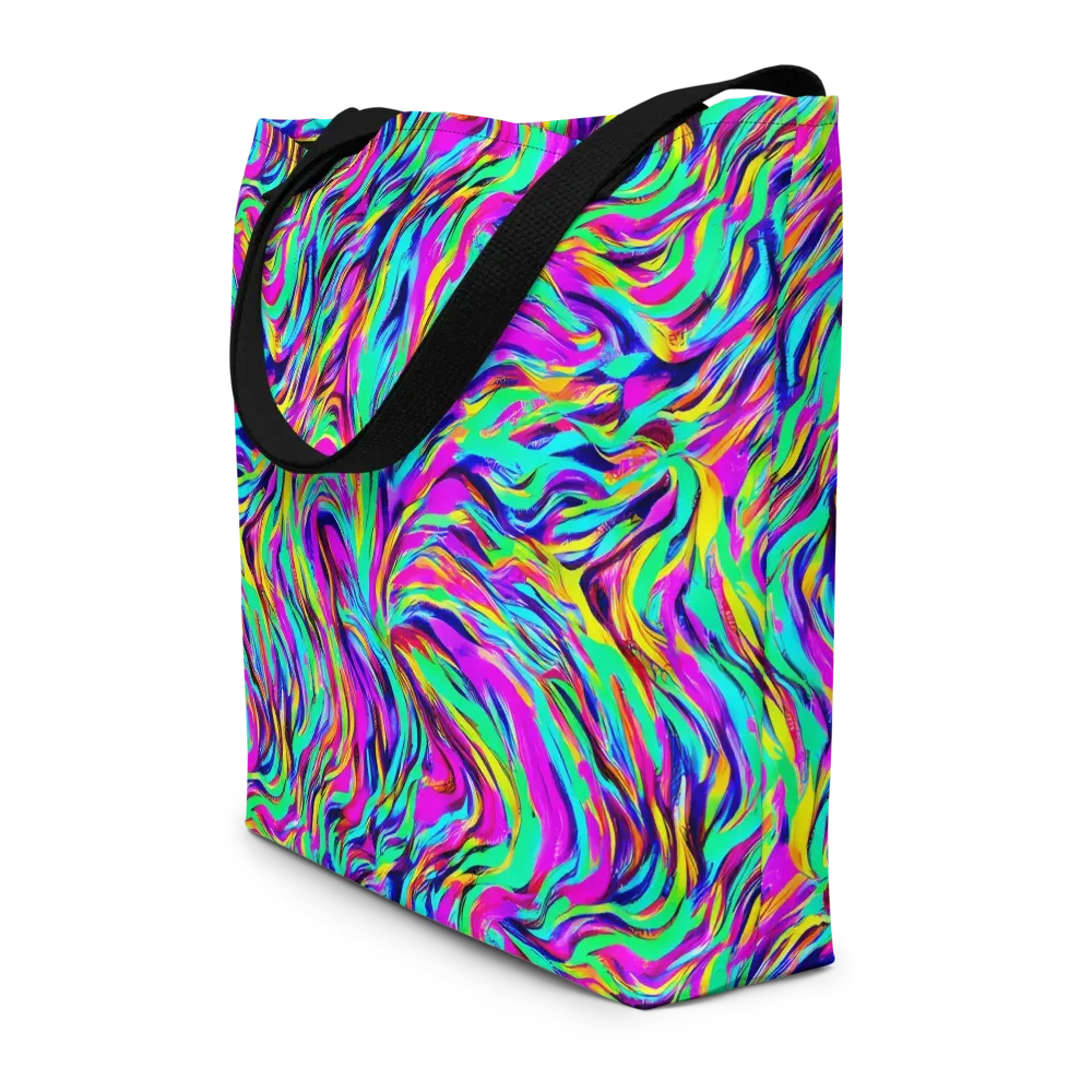 Rainbow Riot on Large Tote Bag W/ Pocket — Front