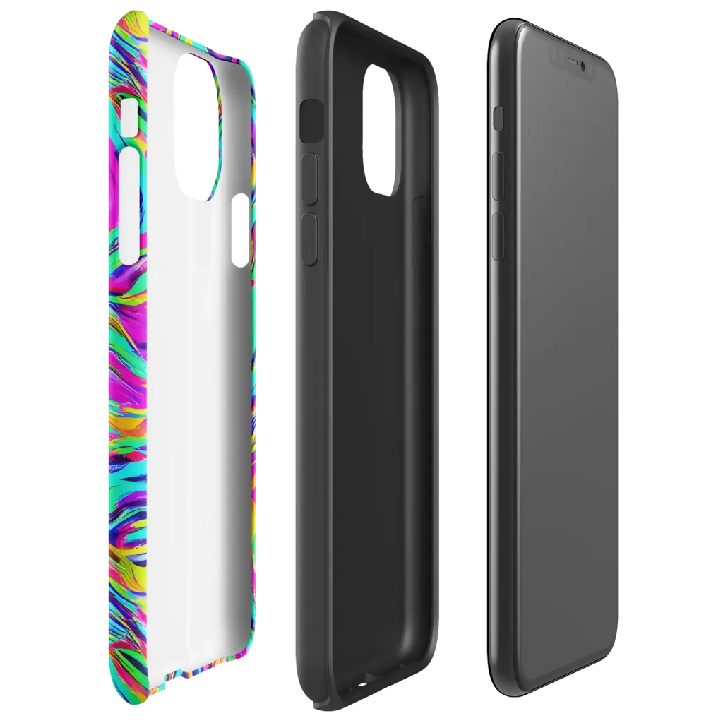 Rainbow Riot on Tough Case for iPhone® — Right