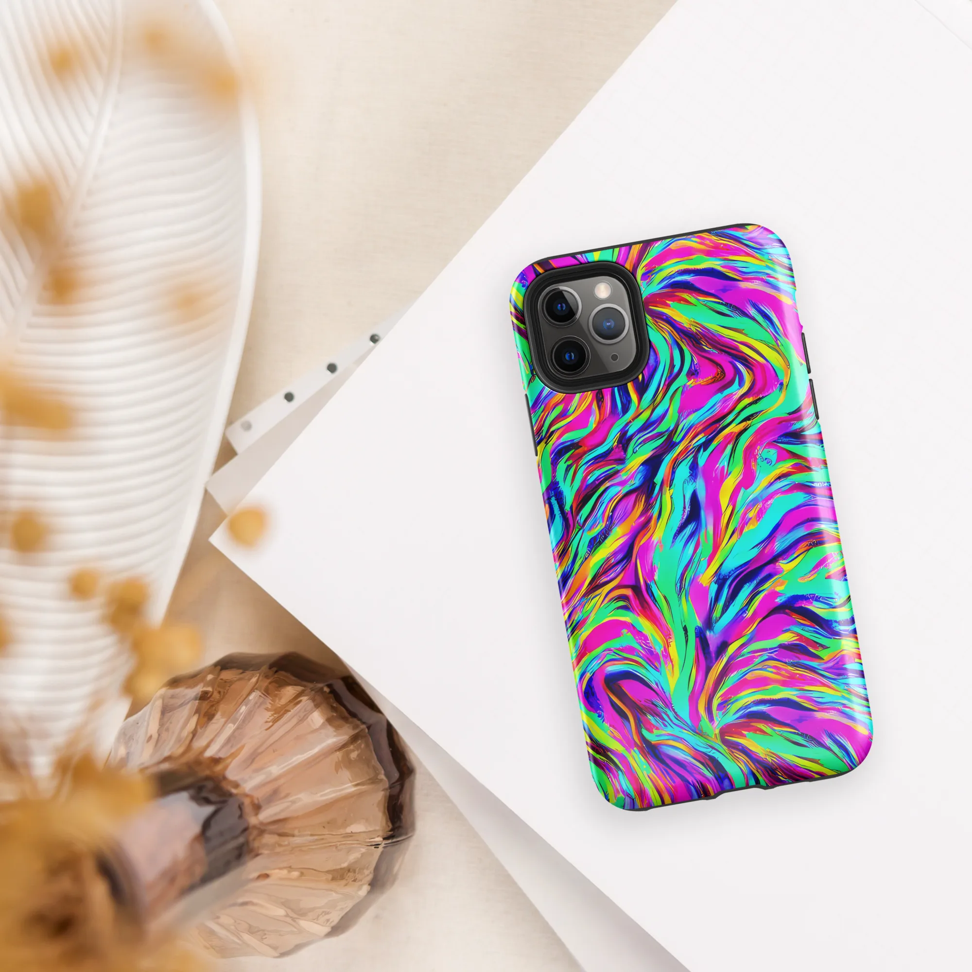 Rainbow Riot on Tough Case for iPhone® — Front