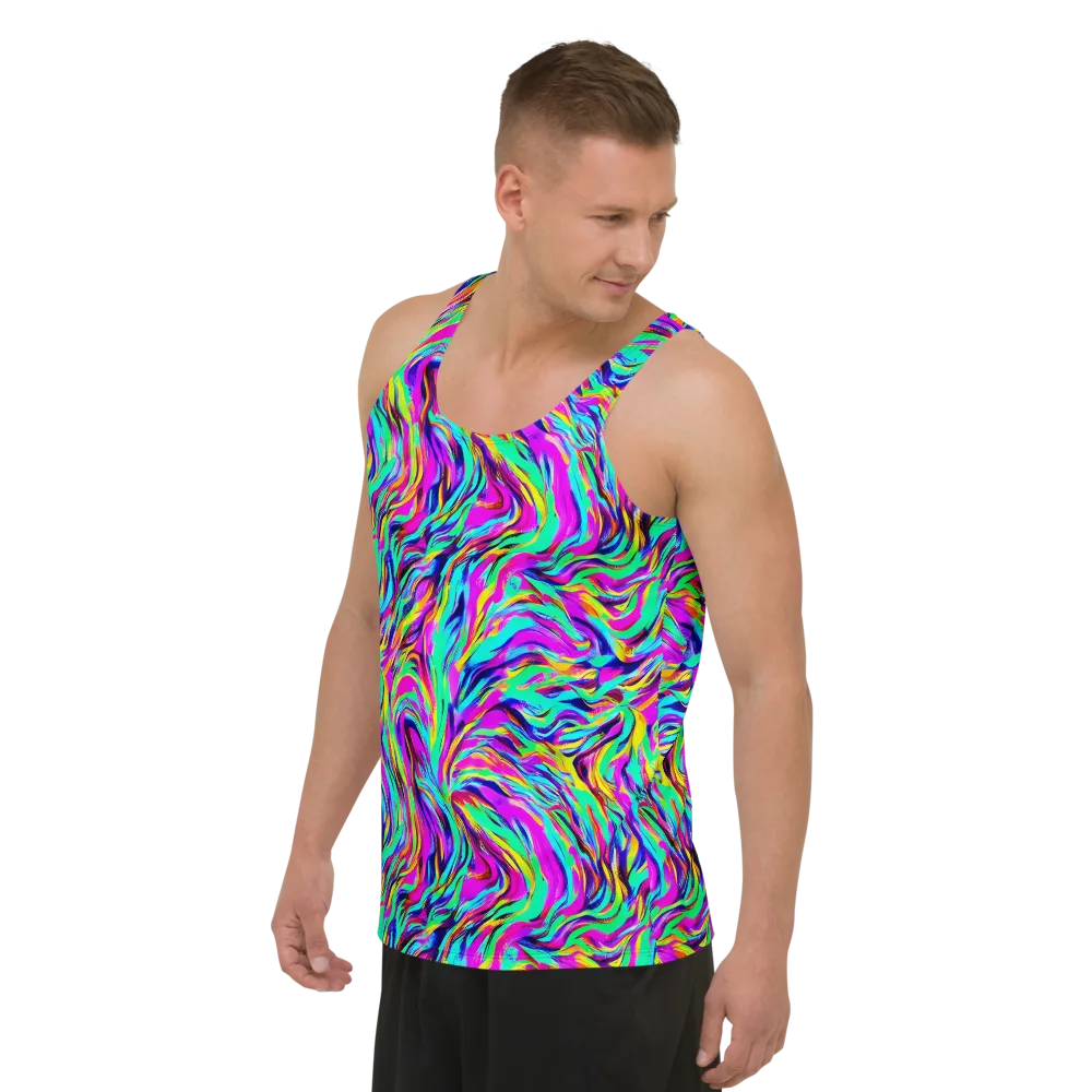 Rainbow Riot on Men's Tank Top — Left Front