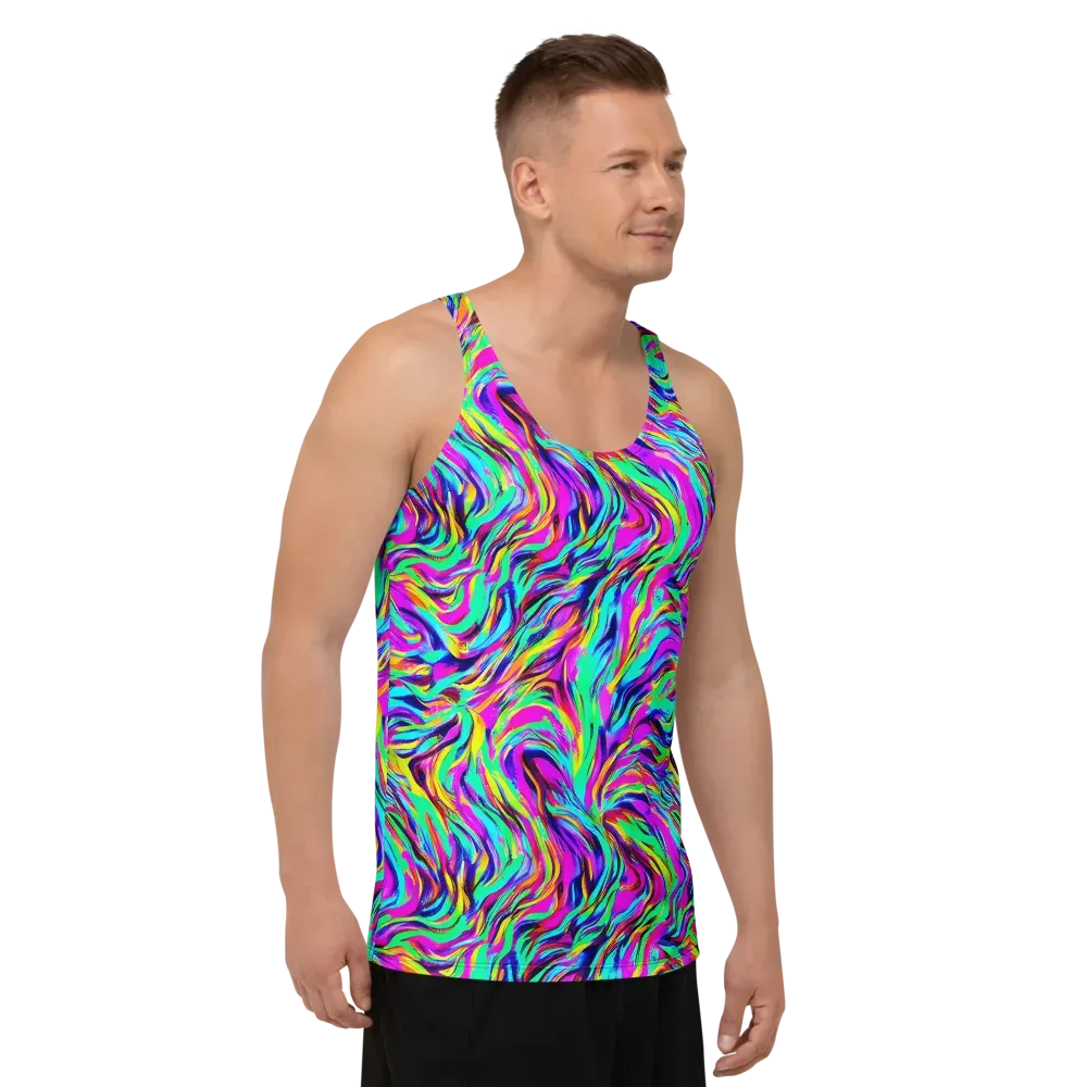 Rainbow Riot on Men's Tank Top — Right Front