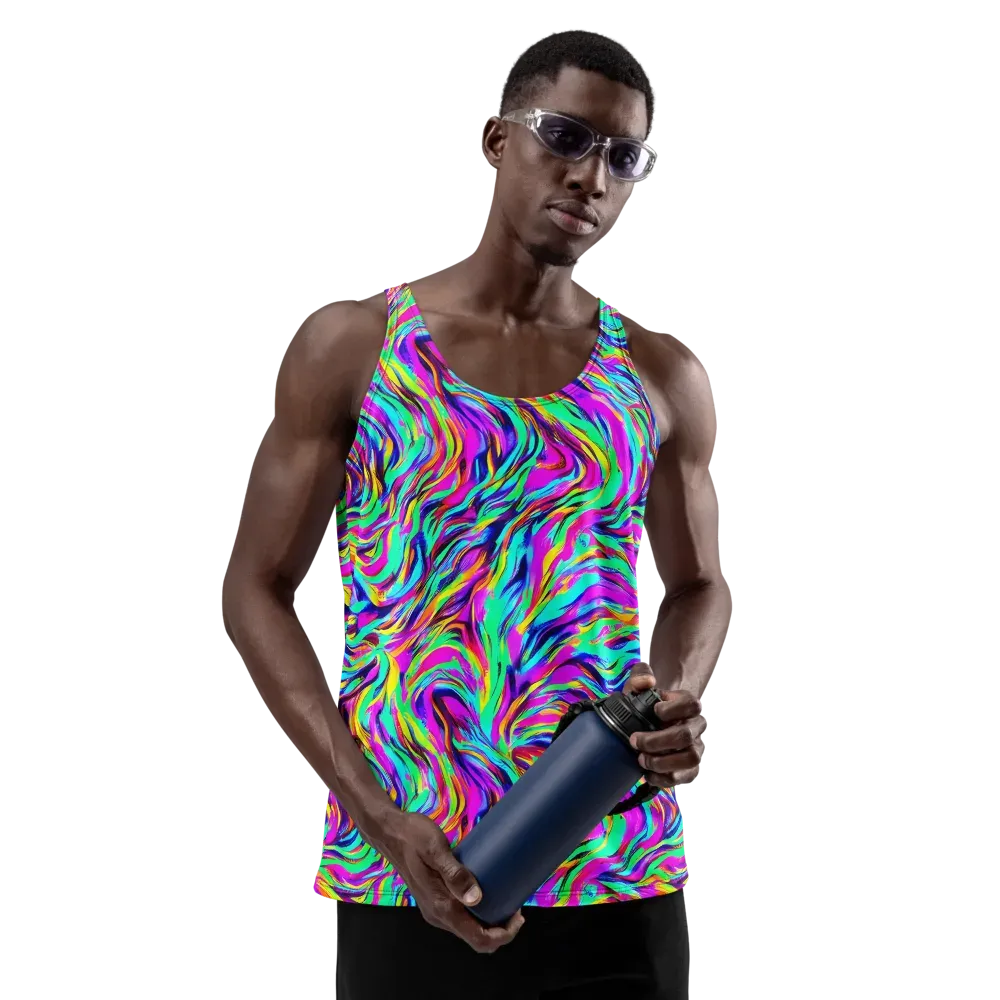Rainbow Riot on Men's Tank Top — Front
