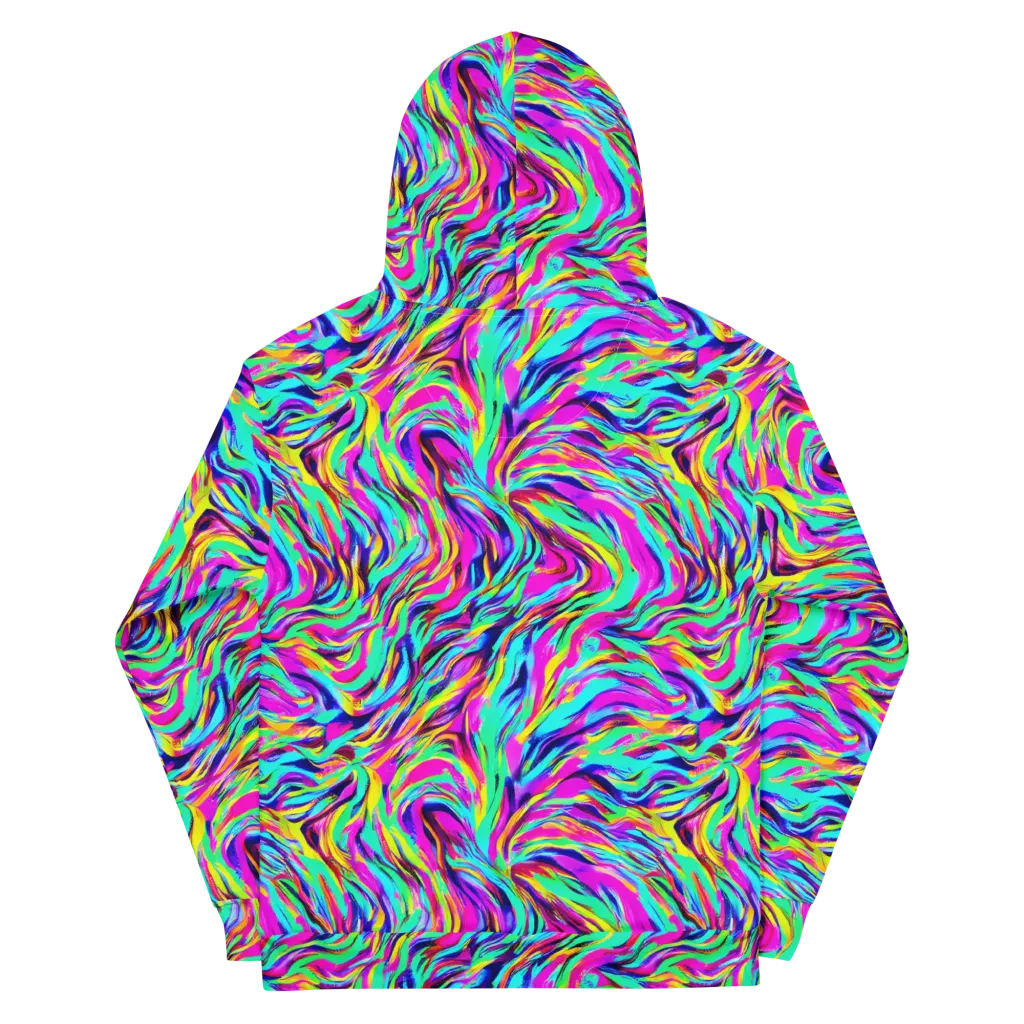 Rainbow Riot on Cotton Hoodie — Back