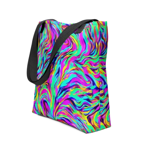 Rainbow Riot on a Tote Bag