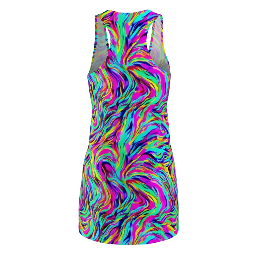 Rainbow Riot on Racerback Dress — Back