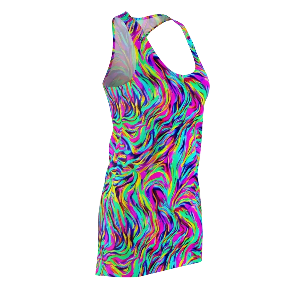 Rainbow Riot on Racerback Dress — Front Side
