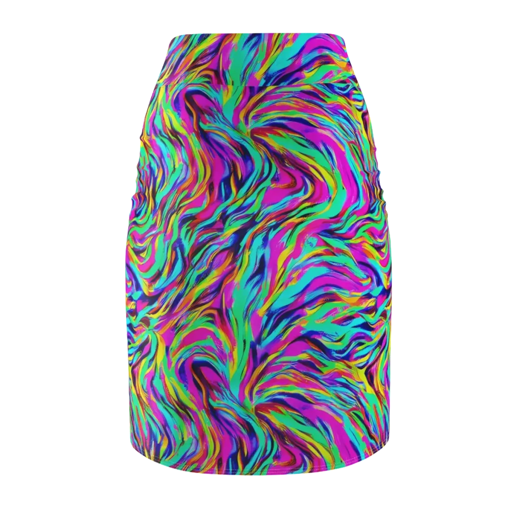 Rainbow Riot on Pencil Skirt — Back