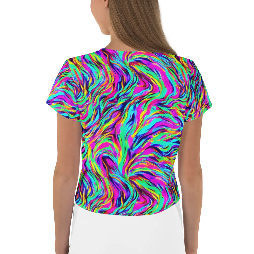 Rainbow Riot on Crop Tee — Back