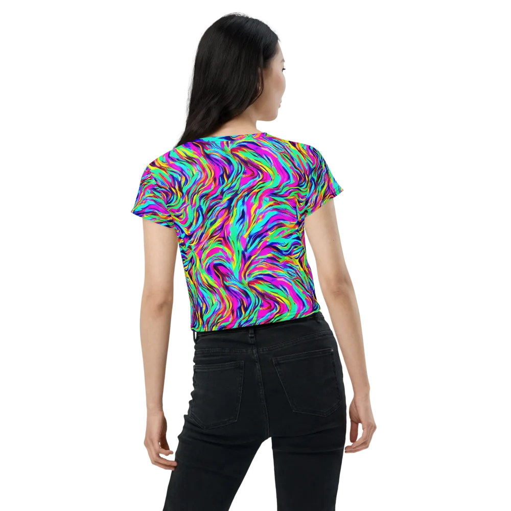 Rainbow Riot on Crop Tee — Back