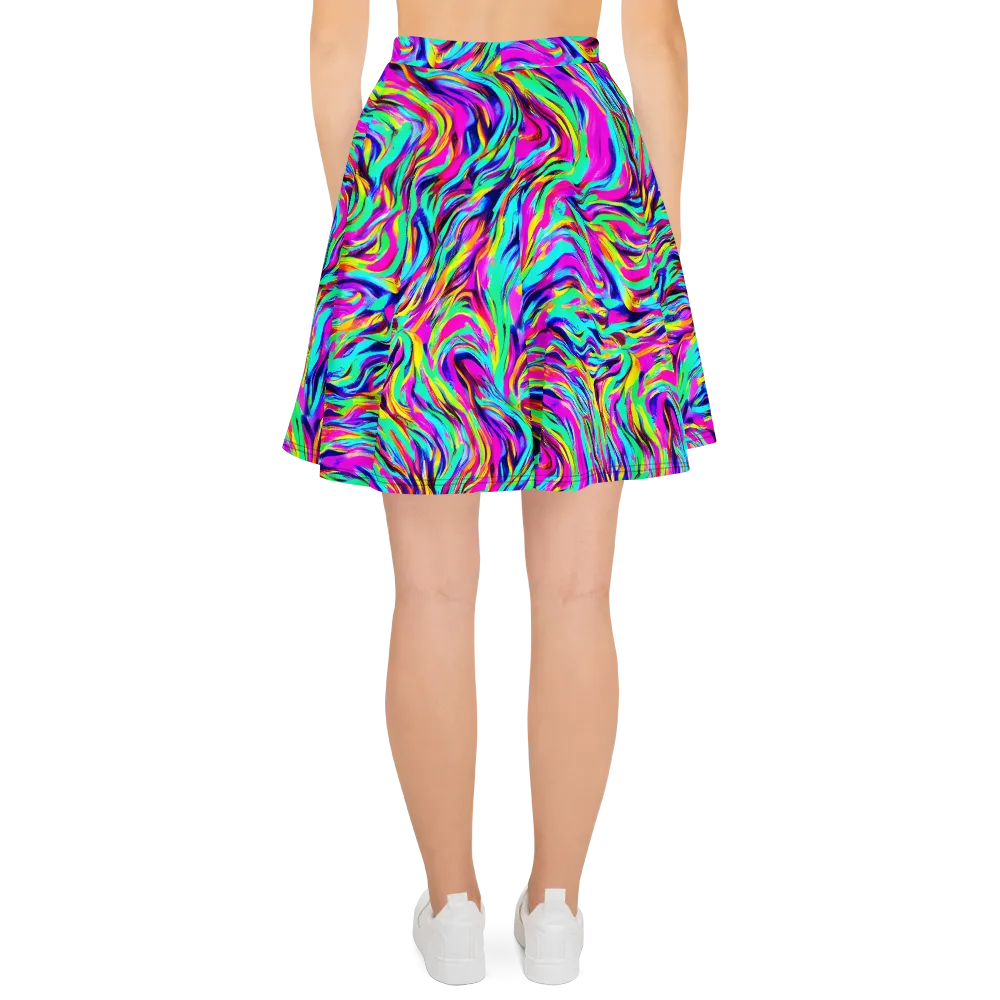 Rainbow Riot on Skater Skirt — Back
