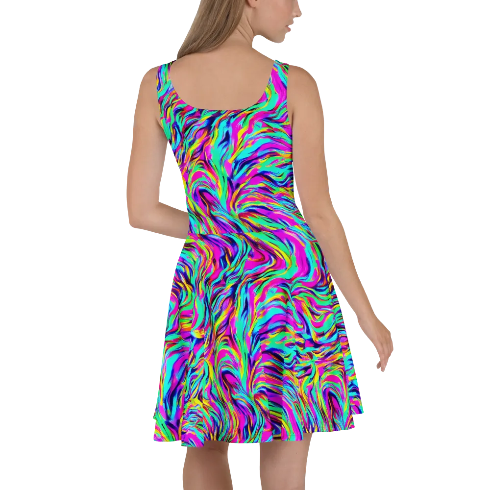 Rainbow Riot on Skater Dress — Back
