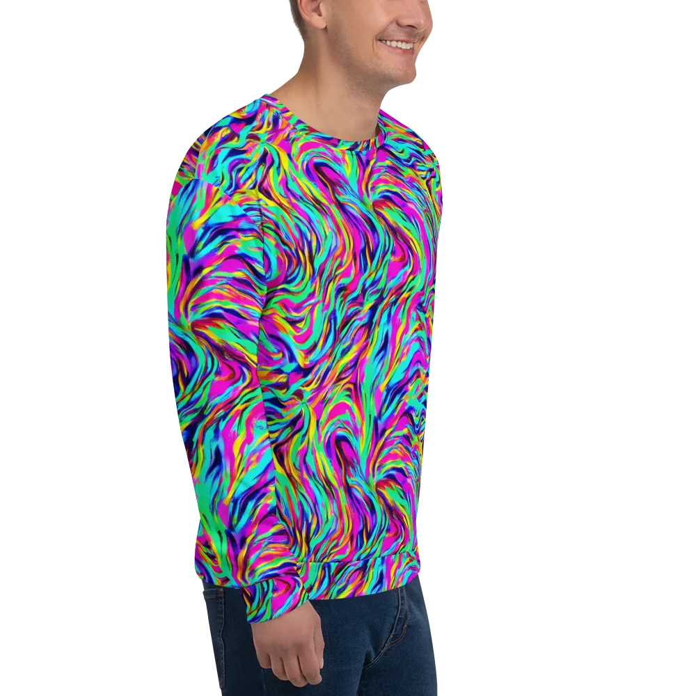 Rainbow Riot on Sweatshirt — Right Front