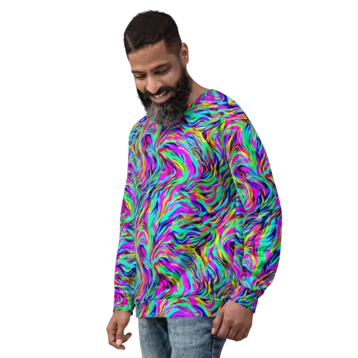 Rainbow Riot on a Sweatshirt