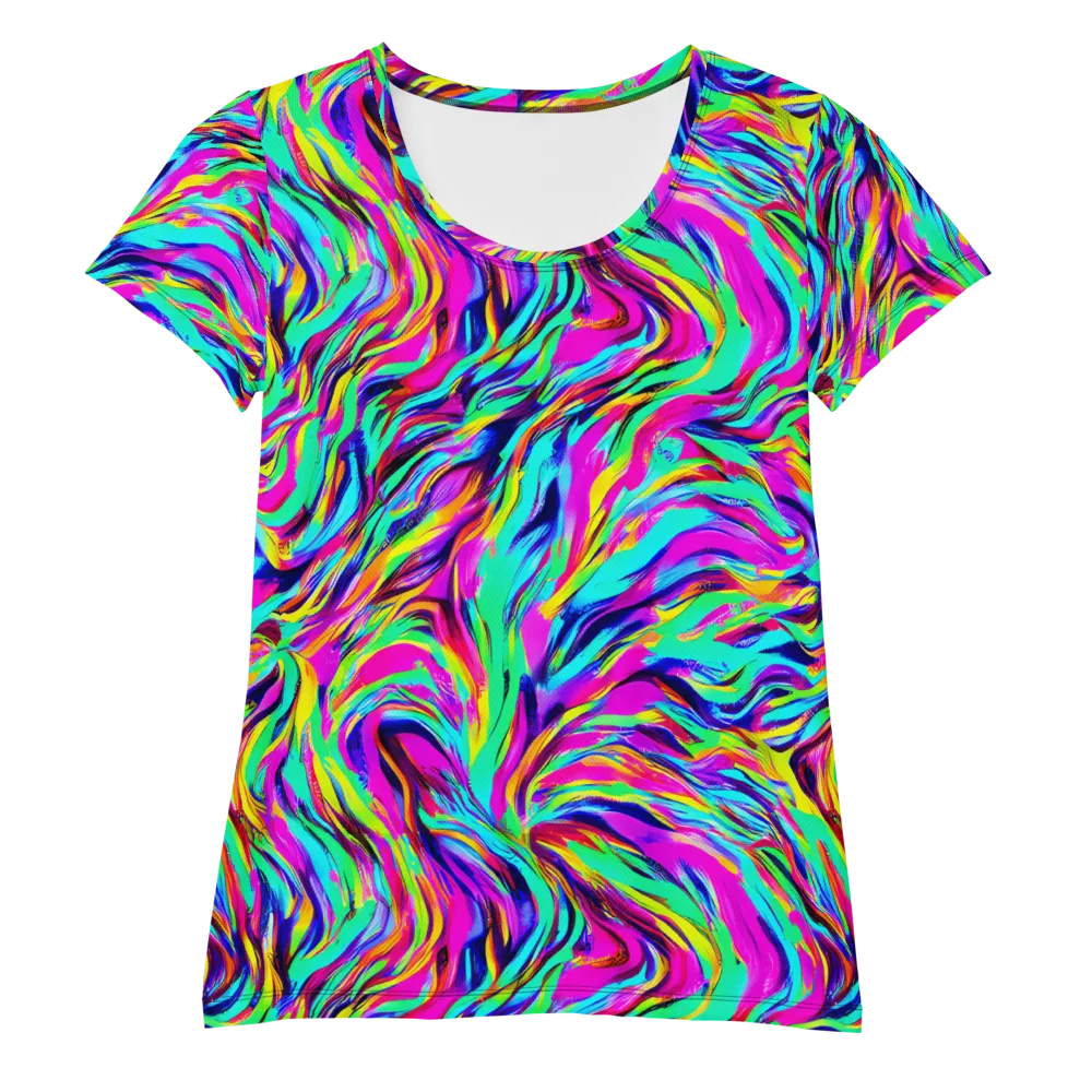 Rainbow Riot on Women's Athletic T-Shirt — Front