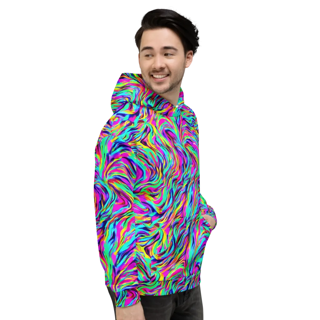 Rainbow Riot on Hoodie — Right