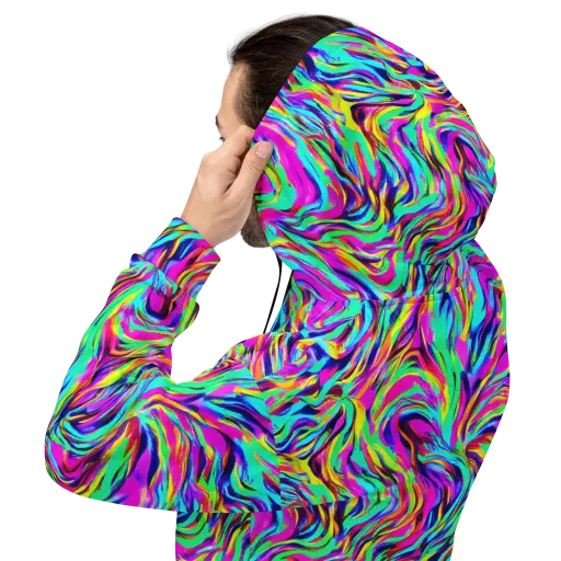 Rainbow Riot on a Hoodie