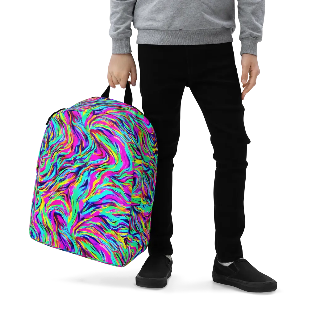 Rainbow Riot on Minimalist Backpack — Zoomed-in