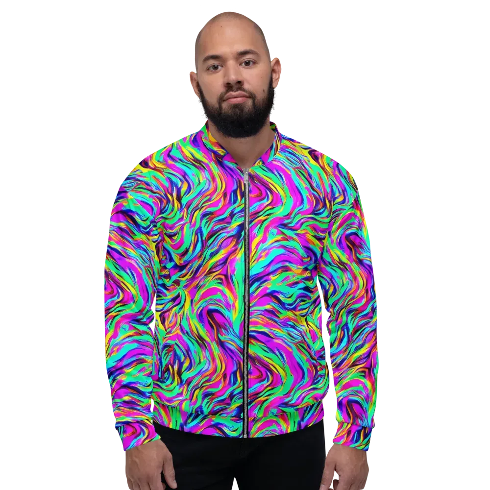 Rainbow Riot on Bomber Jacket — Front