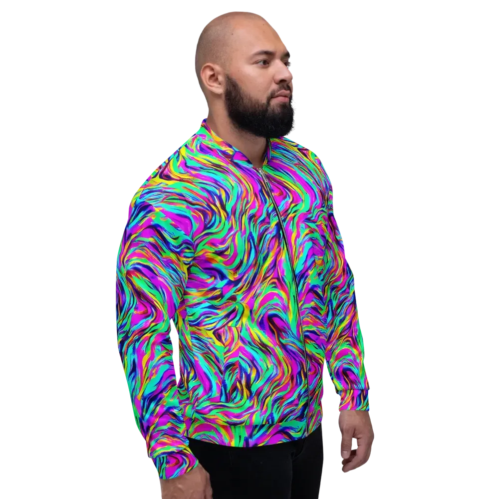 Rainbow Riot on Bomber Jacket — Right