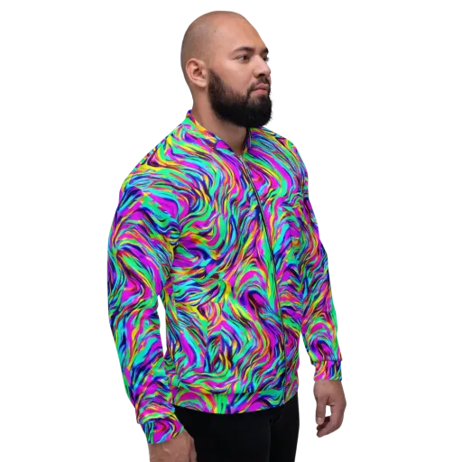 Rainbow Riot on a Bomber Jacket
