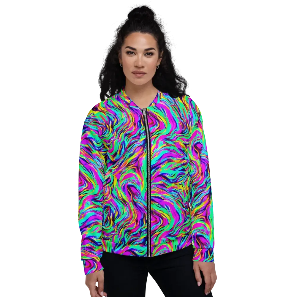 Rainbow Riot on Bomber Jacket — Front