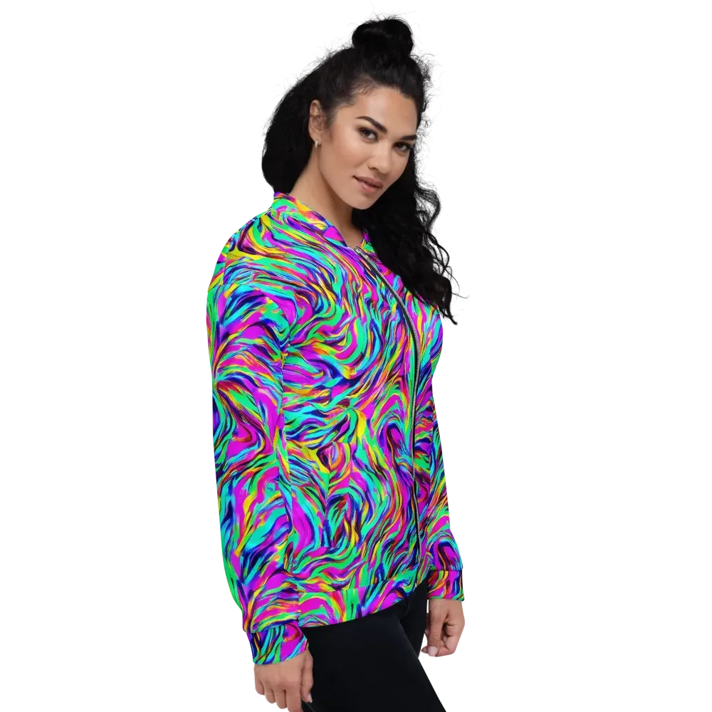 Rainbow Riot on Bomber Jacket — Right