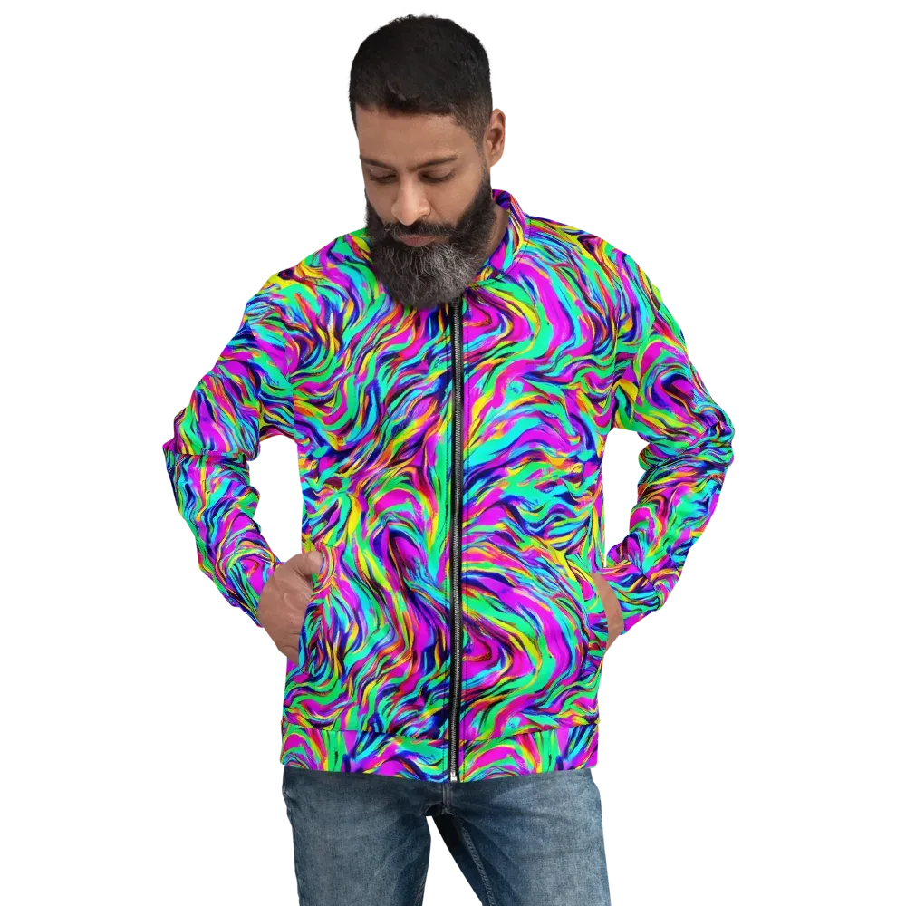 Rainbow Riot on Bomber Jacket — Front