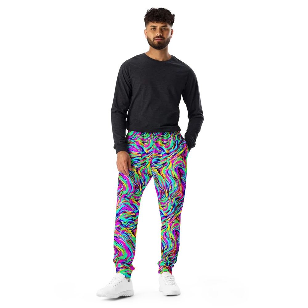 Rainbow Riot on Men's Joggers — Front