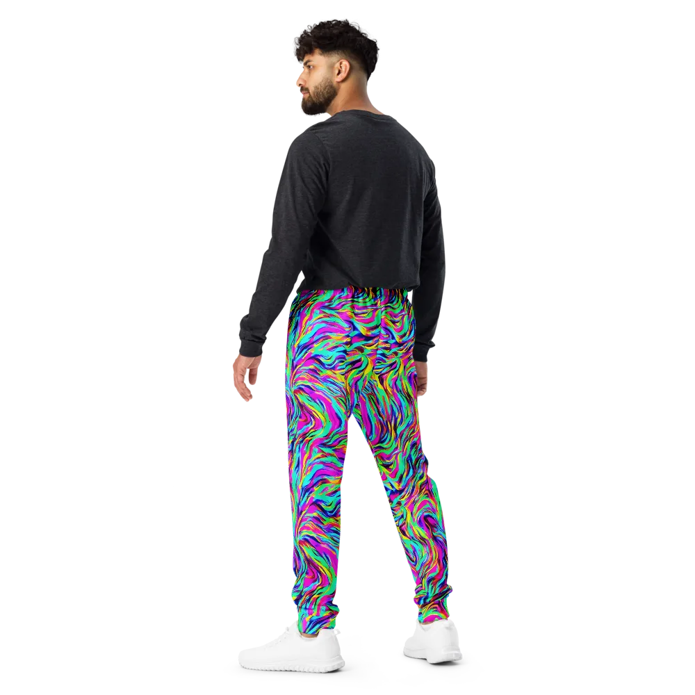 Rainbow Riot on Men's Joggers — Back