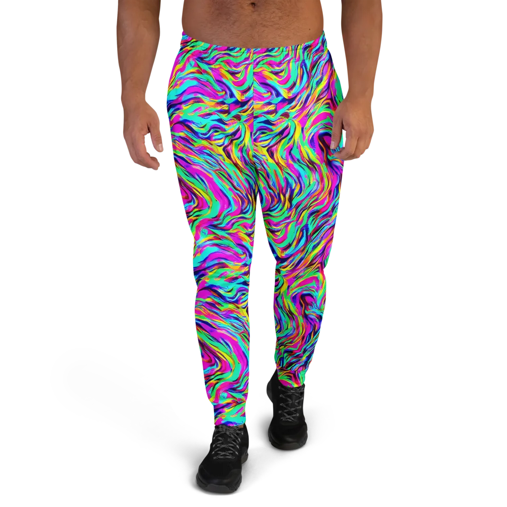 Rainbow Riot on Men's Joggers — Front