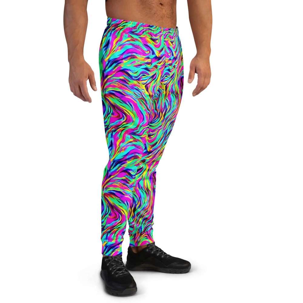 Rainbow Riot on Men's Joggers — Right