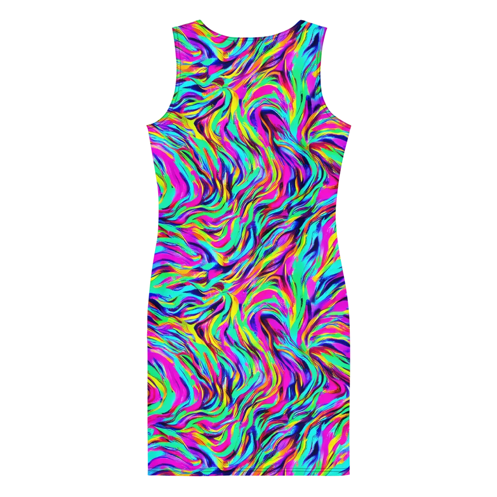 Rainbow Riot on Bodycon Dress — Back