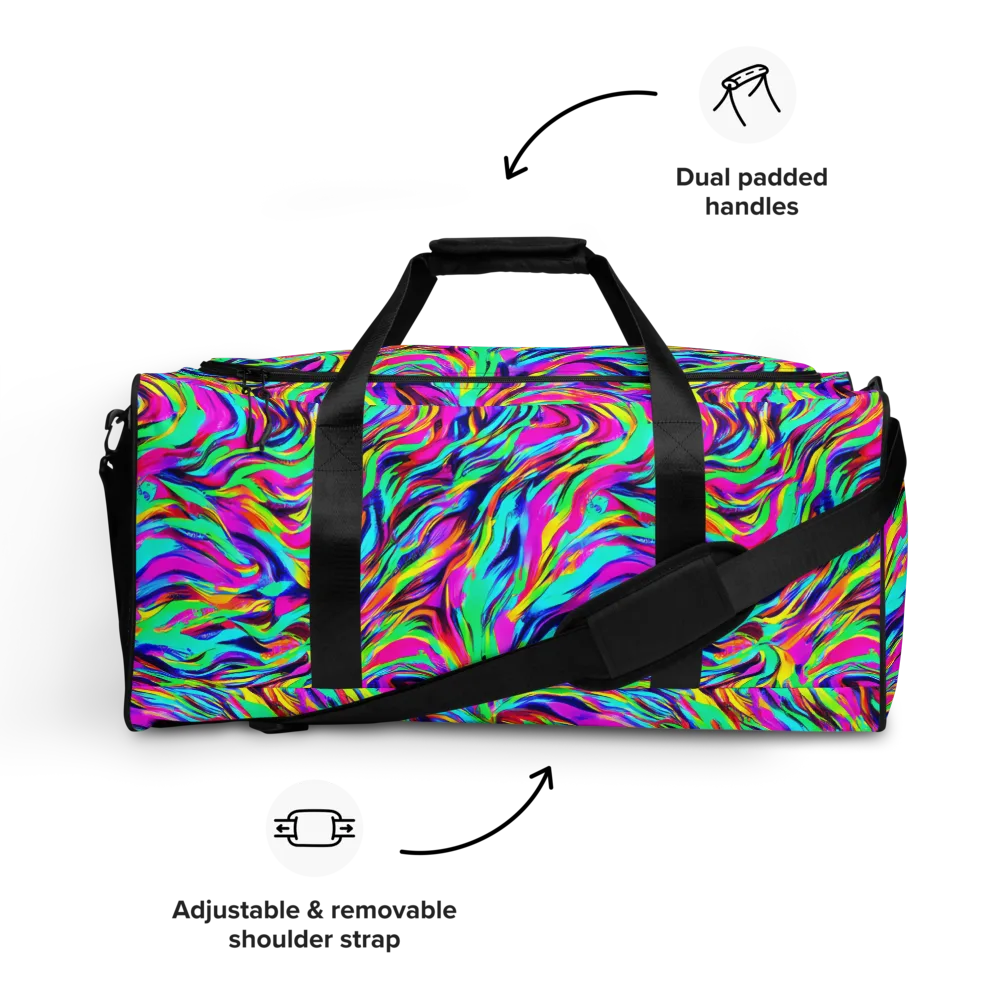 Rainbow Riot on Duffle Bag — Front