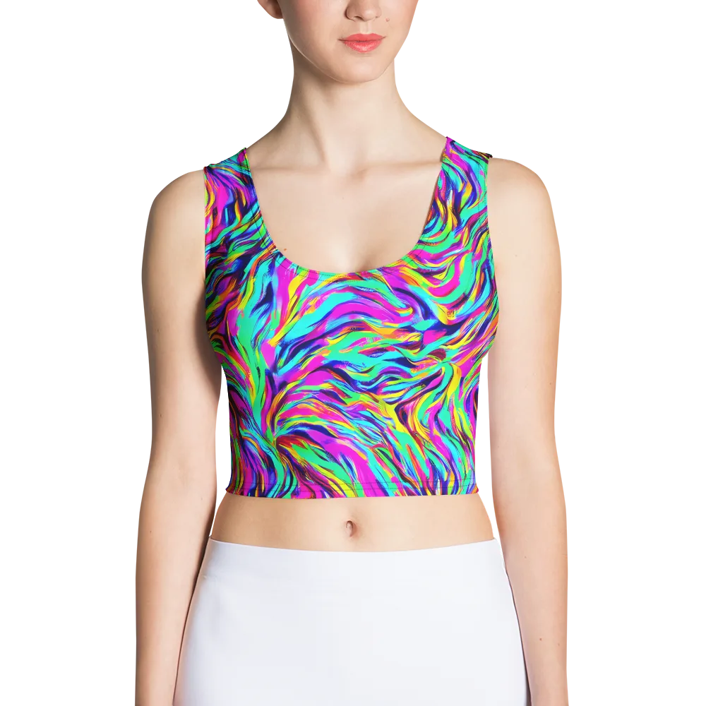 Rainbow Riot on Crop Top — Front
