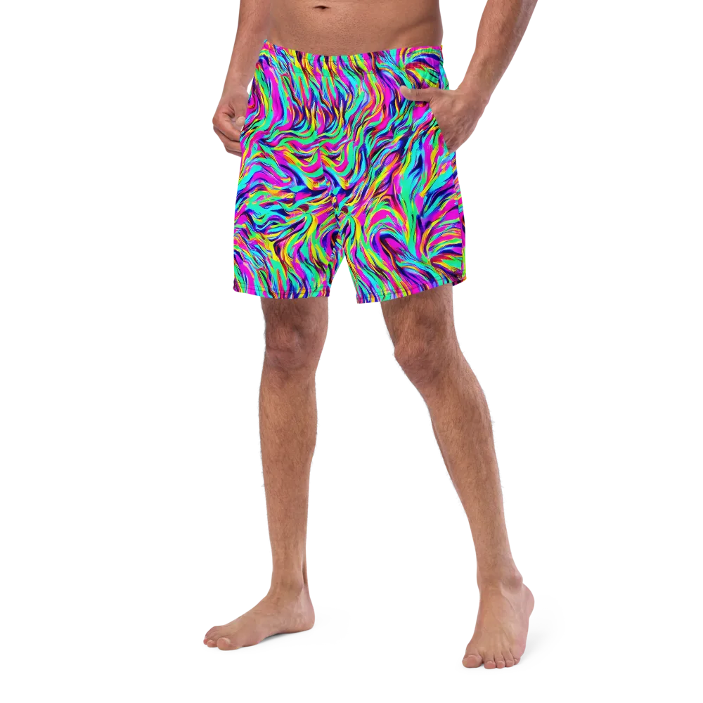 Rainbow Riot on Swim Trunks — Left Front