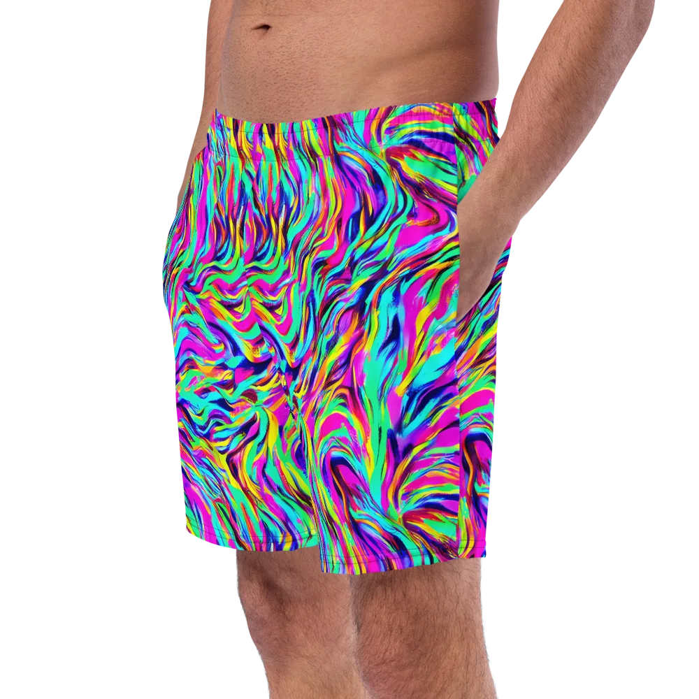 Rainbow Riot on Swim Trunks — Left Front