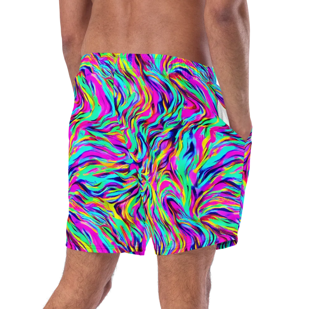 Rainbow Riot on Swim Trunks — Right Back