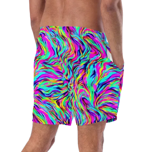 Rainbow Riot on a Swim Trunks