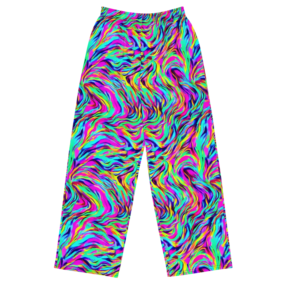 Rainbow Riot on Wide-Leg Pants — Front
