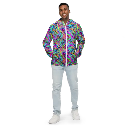 Rainbow Riot on a Men's Windbreaker