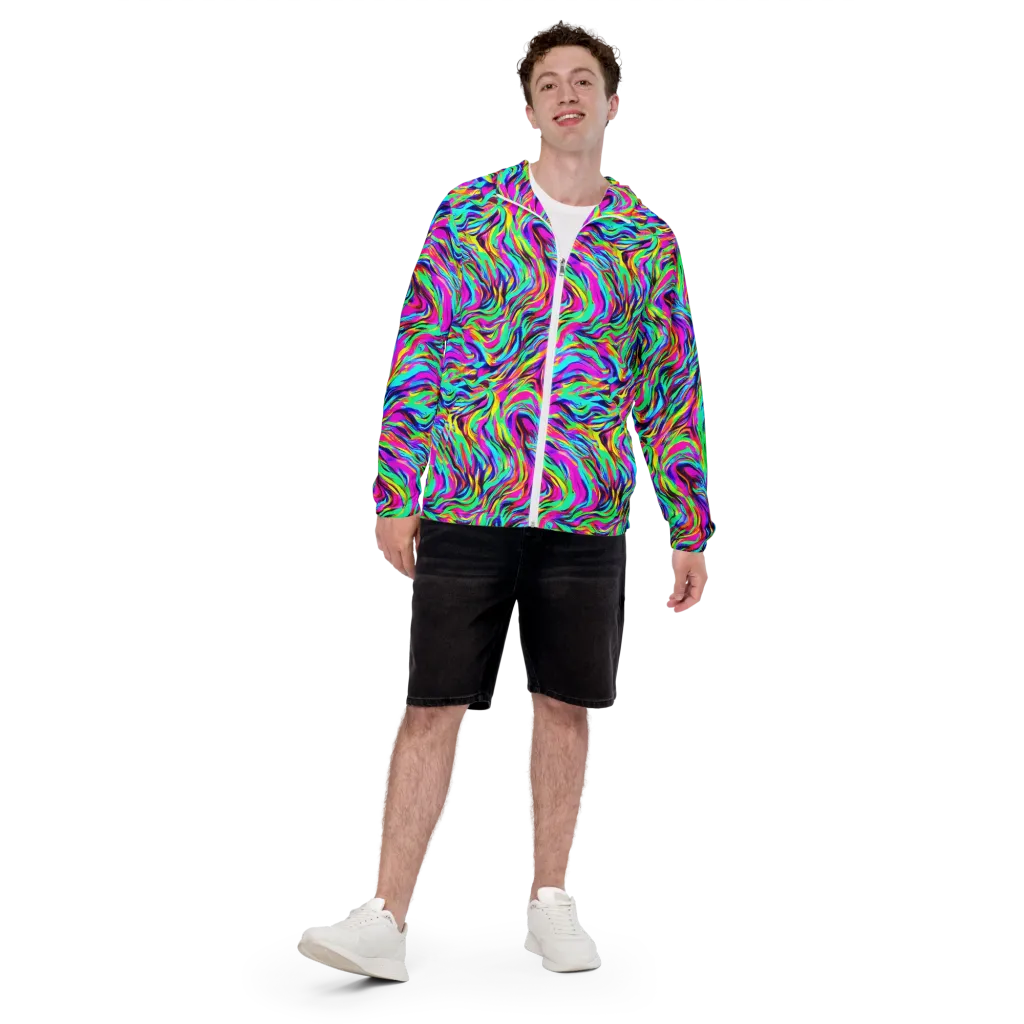 Rainbow Riot on Men's Windbreaker — Front